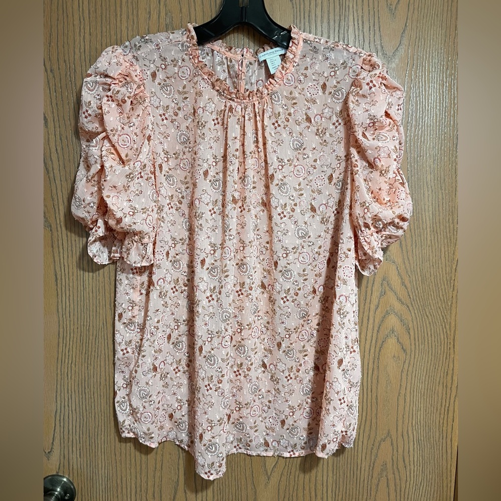 Floral Blouse in Light Peach
